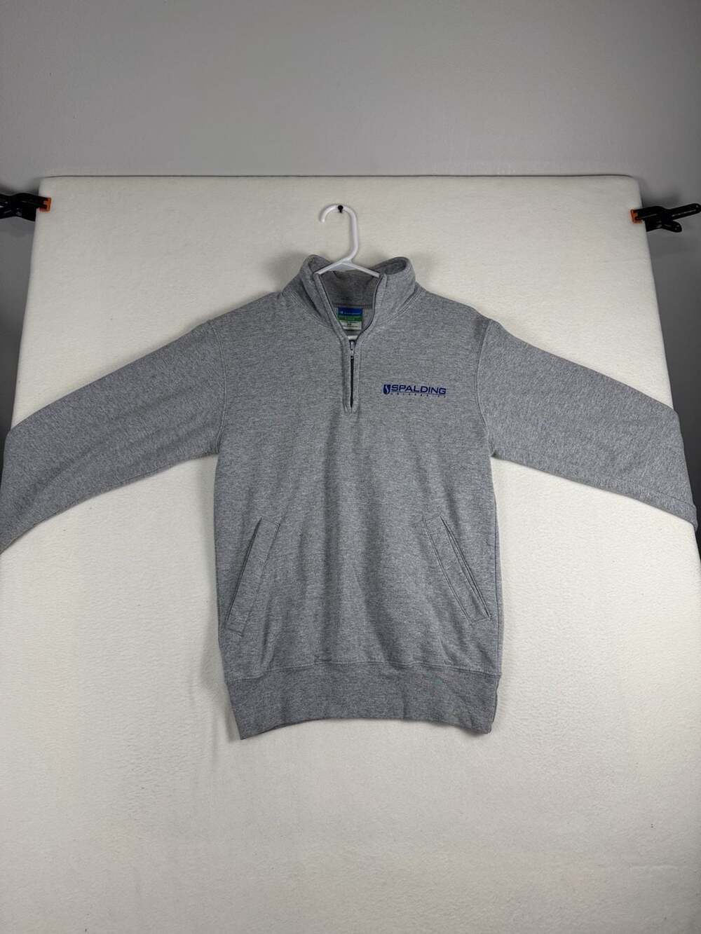 Champion Spalding University 1/4 Zip Sweatshirt Size XS Gray